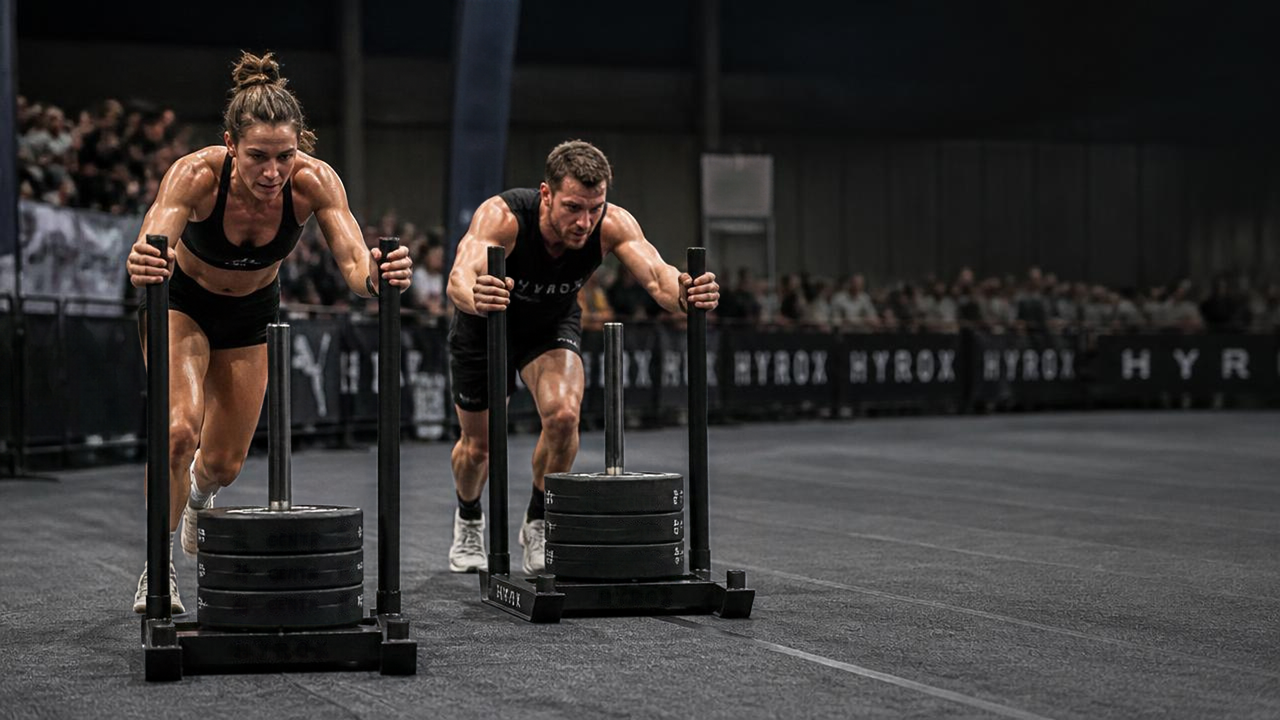 Doubles in HYROX: two athletes sharing the station workload